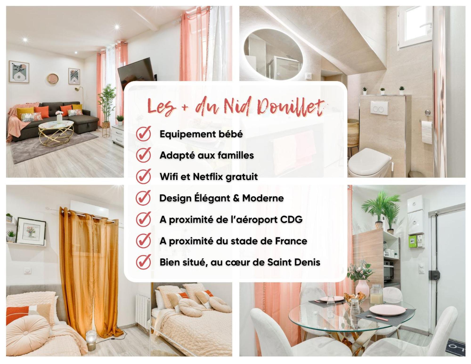 Le Nid Douillet Appartement Confortable A 5 Min Du Stade De France Et Proche De L'Aeroport Cdg Saint-Denis (Seine-Saint-Denis) Exterior foto