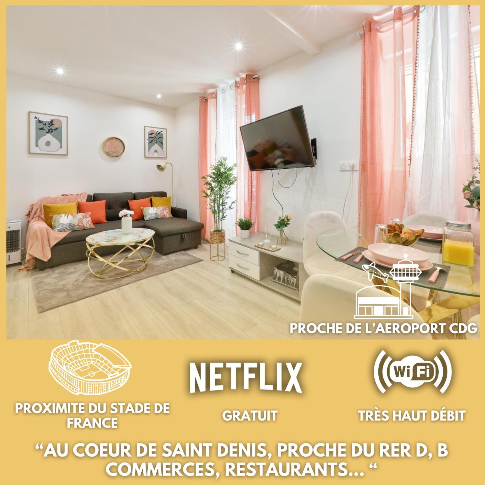 Le Nid Douillet Appartement Confortable A 5 Min Du Stade De France Et Proche De L'Aeroport Cdg Saint-Denis (Seine-Saint-Denis) Exterior foto